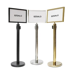 Airport Retractable Belt Stanchions A3 A4 Sign Board Holder Stand Barrier Belt Diversion Signs Warning Signs Notice Notices