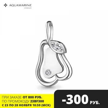 

Suspension thematic AQUAMARINE with cubic zirconia claim., 925 silver