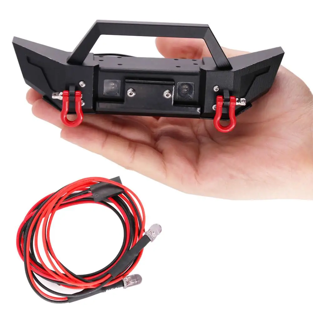 Luz LED Partes de autom/óviles RC Accesorios para escala 1//10 Axial SCX10 Traxxas TRX-4 D90 RC Rock Crawler-Negro-1 Tama/ño Parachoques trasero de metal
