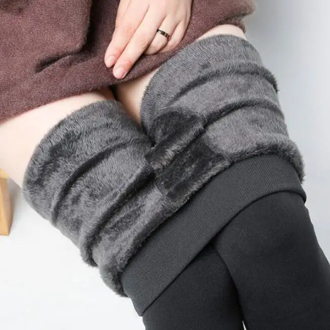 YGYEEG, новинка, модные кашемировые леггинсы для женщин и девочек, теплые зимние яркие бархатные вязаные плотные леггинсы, супер эластичные штаны - Цвет: K018 Velvet Gray