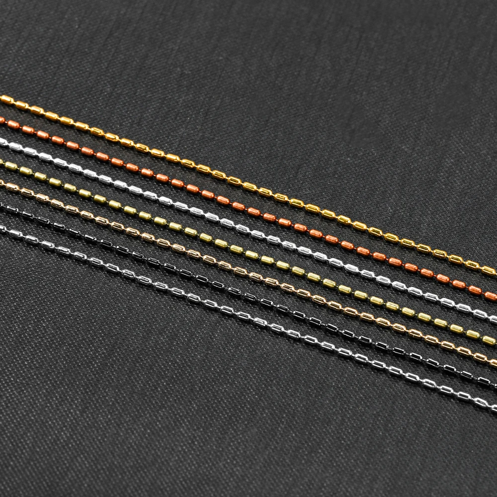 2M/lot 1,5mm Gold Groß Kupfer Zylindrischen Perle Kette Bambus Ketten Für DIY Halskette Armband Schmuck Machen liefert – Detail 12