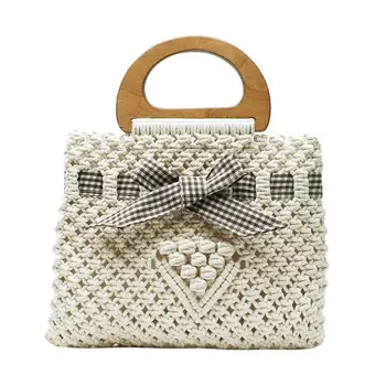 

Women Straw Bag Bohemian Rattan Beach Tote Bag Handbag Retro Hand Woven Purse Double Large Capacity Totebag Summer 2020 New Hot