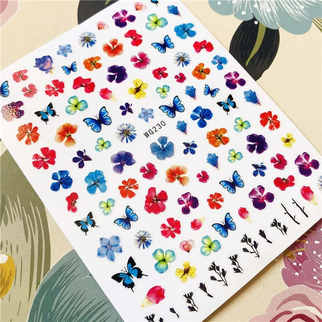Z-D3702 Z-D3706 Colorful butterfly 3D Back glue Nail decal Nail sticker Nail decoration Nail art Nail ornament WG230