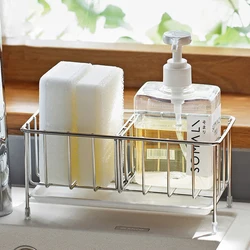 Caddy Kitchen Sink Basket Drainboard Stanless Steel Sponge Towel Holder Bathroom Sinks White Cocina Accesorio Kitchen Fixture YQ