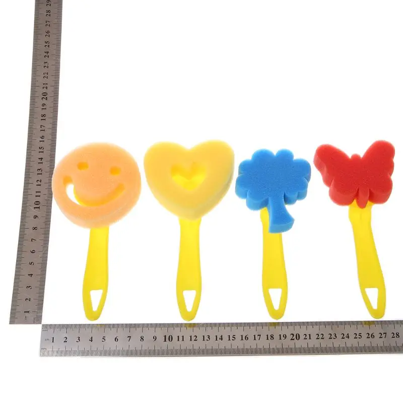 32 шт./компл. моющиеся губка набор кистей для рисования инструмент для детей ясельного возраста, Ранние обучающие игрушки товары для рукоделия подарки LX9A