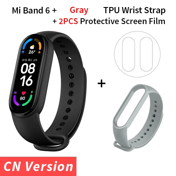 Multi-language Xiaomi Mi Band 6 Smart Bracelet 1.56"AMOLED Screen miBand 6 Heart Rate Fitness Traker Bluetooth 5ATM Waterproof 