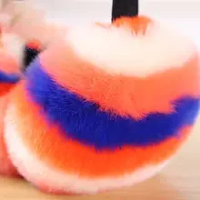 Женские зимние пушистые плюшевые наушники радужные разноцветные полосы Складная повязка на голову 95AB