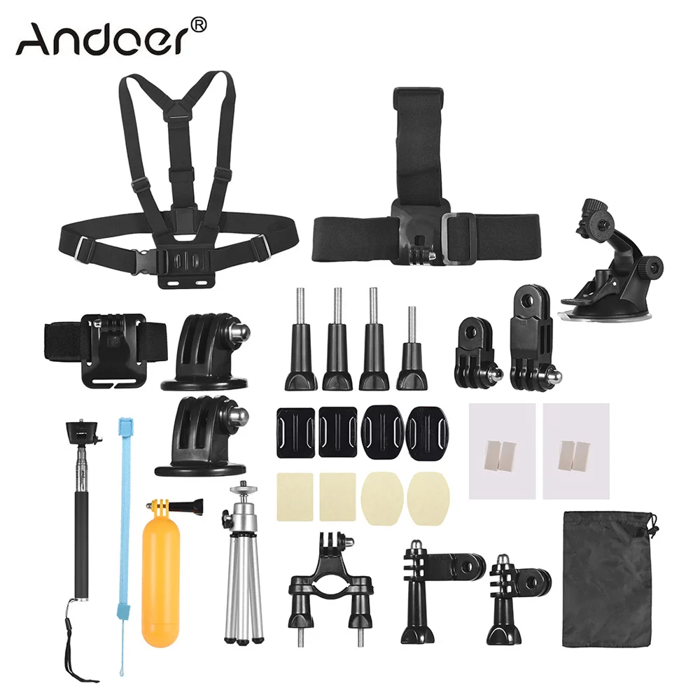 Andoer для Gopro набор аксессуаров Eken H9R Hero 7 6 5 4S крепление селфи палка Штатив Xiaomi Yi 4K