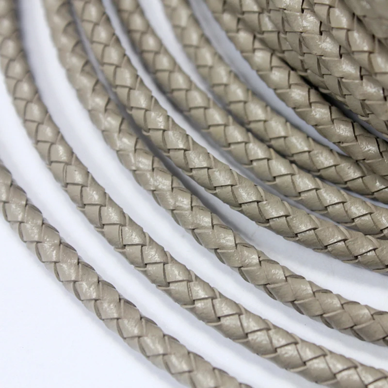 

AaaZee 1 Yard 5mm Round Ash Braided Bolo Ties Leather Strap, 5mm Braid Leather Cord for DIY Bracelet Jewelry Making Art Crafts