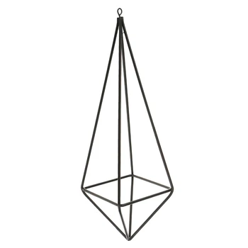 

Rustic Hanging Geometric Metal Tillandsia Air Plants Holder Rack Black