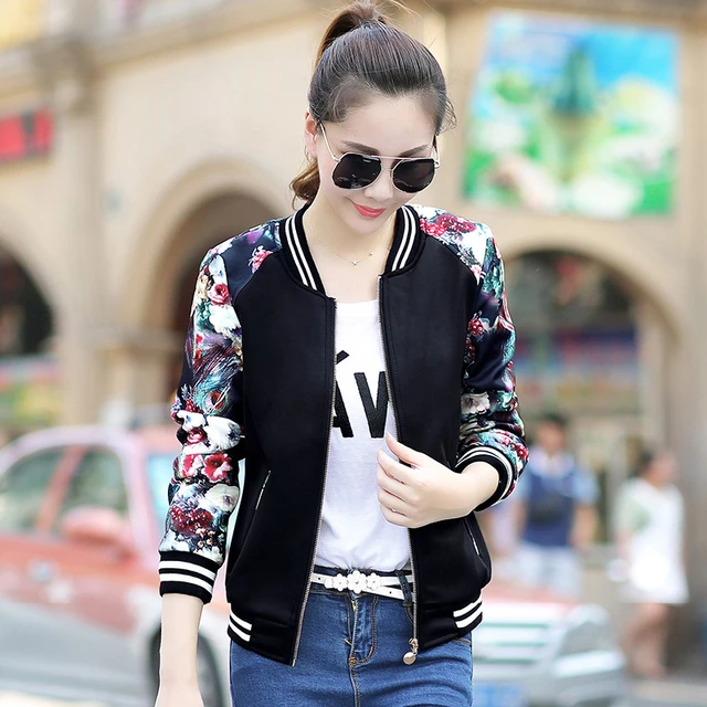 New 2022 Fashion Summer Bomber Print Jacket Women's Long Sleeve