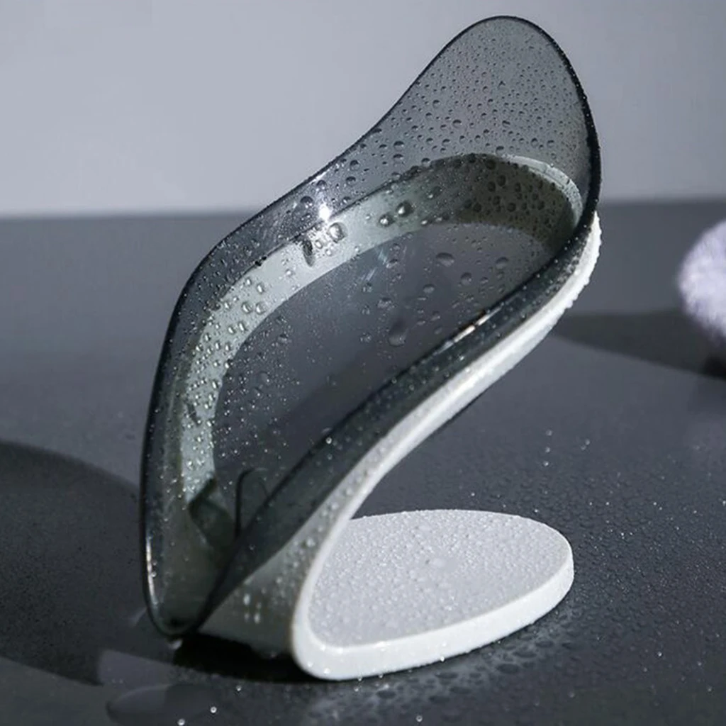 Self Draining Soap Holder Leaf Shape Soap Box Bathroom Plastic Non-slip Soap Dish Tray Creative Bathroom Kitchen Decors