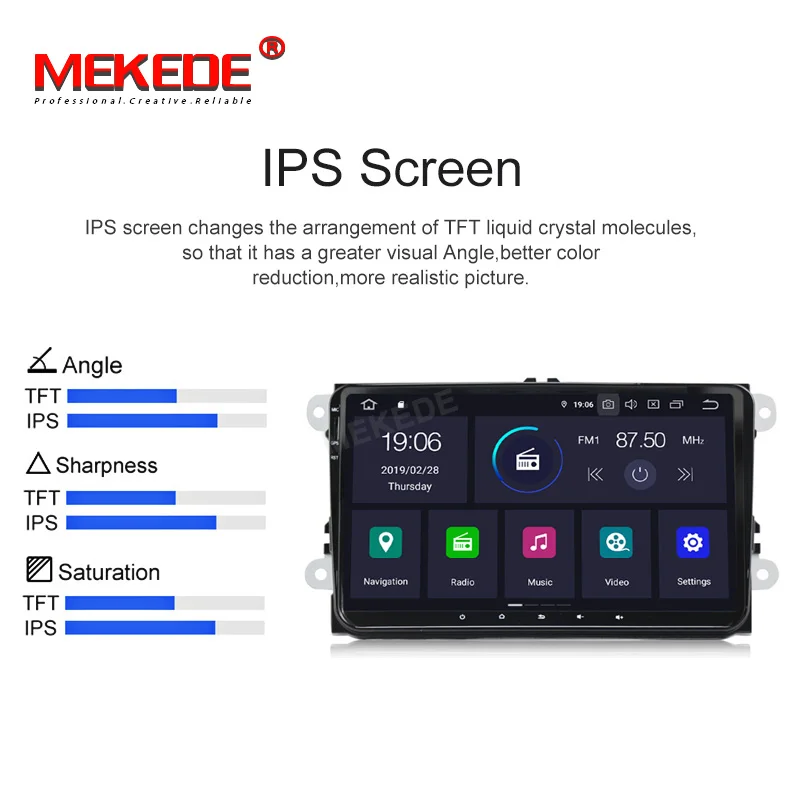 Excellent Car Multimedia player PX5 Android 9.0 Car GPS radio Stereo For Volkswagen/VW/POLO/PASSAT/Golf/Skoda/Octavia/Seat/Leon Radio wifi 4