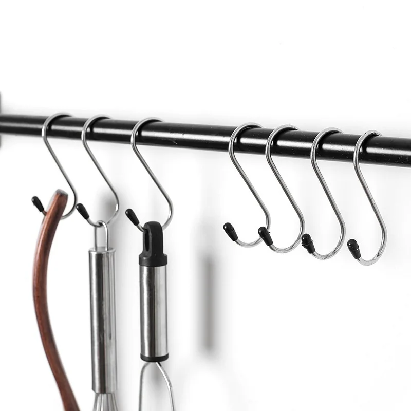 

12pcs S Shape Hooks Kitchen Hanging Hanger Storage Holders Organizer Household Home Essential Stainless Steel Hooks