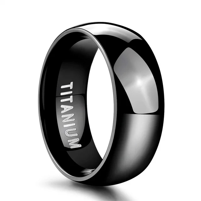 TIGRADE 2/4/6/8mm hommes alliance poli femmes titane Simple fiançailles classique anneaux noir argent couleur dame anel 3-15
