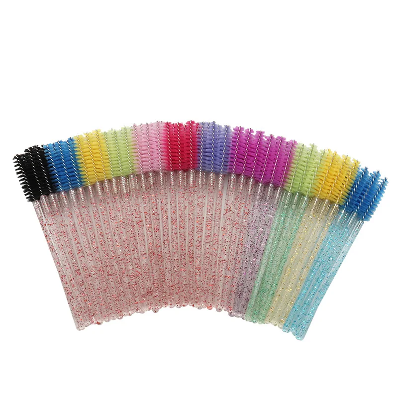 Shiny Disposable Eyelash Brush Applicator Wands Curler Mascara Eyebrow Makeup Tools Spoolers Comb Wands Spoolies Brushes 50pcs makeup brush set mascara wands makeup brush