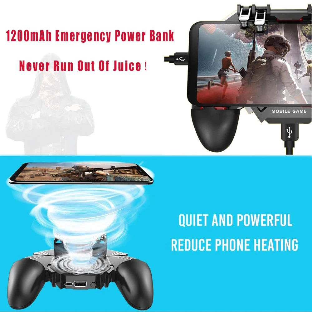 PUBG Controller AK77 Six Finger Gamepad For iPhone Android PUBG Mobile Controller L1 R1 Shooter Triggers Fire Joystick Game pad