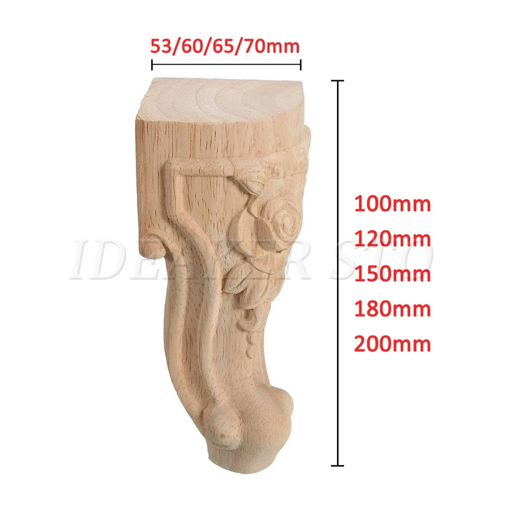 4pcs Wood Carved Cabinet Foot Furniture Leg Couch Sofa Feet Wooden Solid Legs 