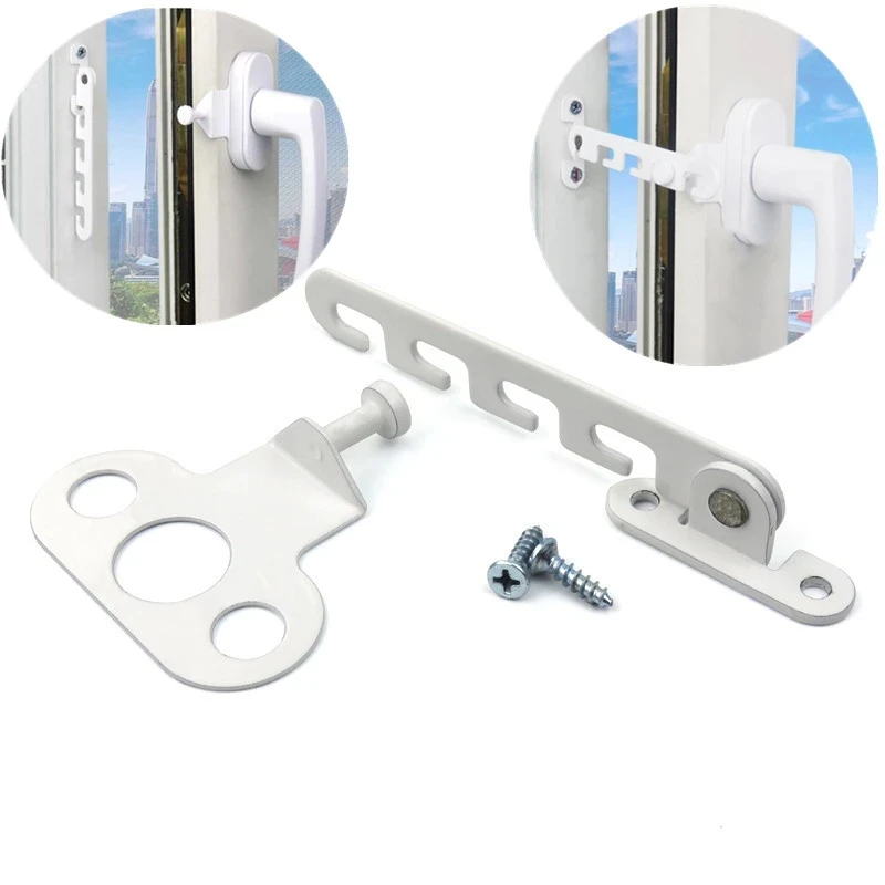 Adjustable Window Sash Limiter Stopper Wind Brace Kids Safety Lock Window Restrictor Opening Security Door Latch Guard