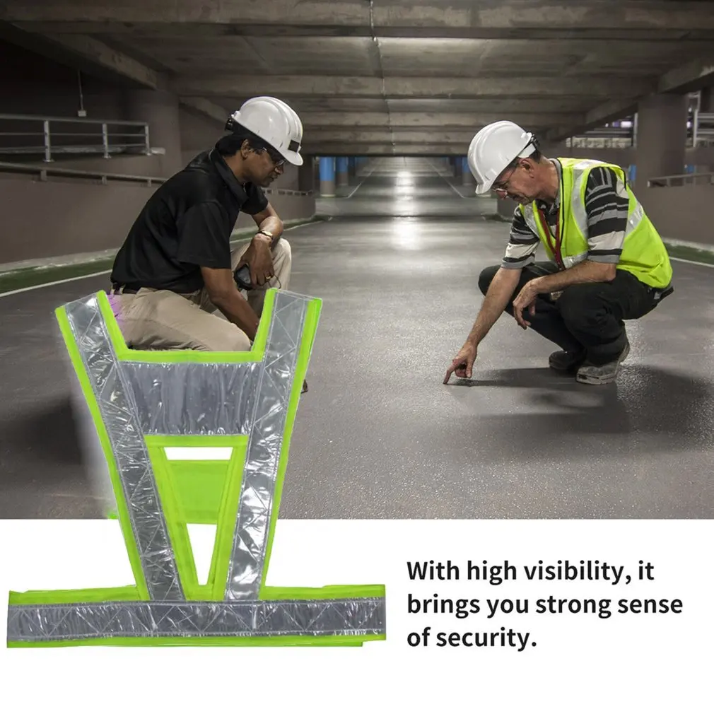 

V-Shaped Reflective Safety Vest Traffic Safety Clothing High Visibility Light-Reflecting Vests Anti Freeze Overalls