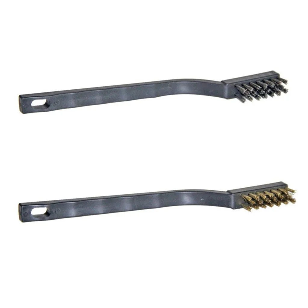Wire Brush Set Brass Nylon Steel Brush Clean Rust Paint Remover Tool 3 Pieces Shoes Brush Household Accessories Easy To Holder
