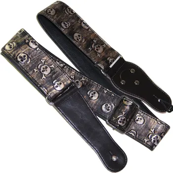

Free shipping BATES guitar strap, Black Gold, folk guitar straps, electric guitar, electric bass strap Skull