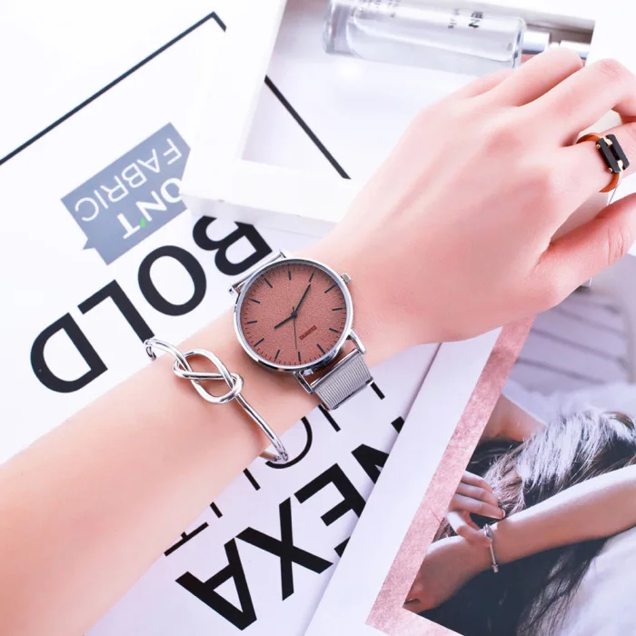 Elegant Simple Men Women Watches Quartz Watch Alloy Mesh Round Dial Business Watches Gifts LL@17