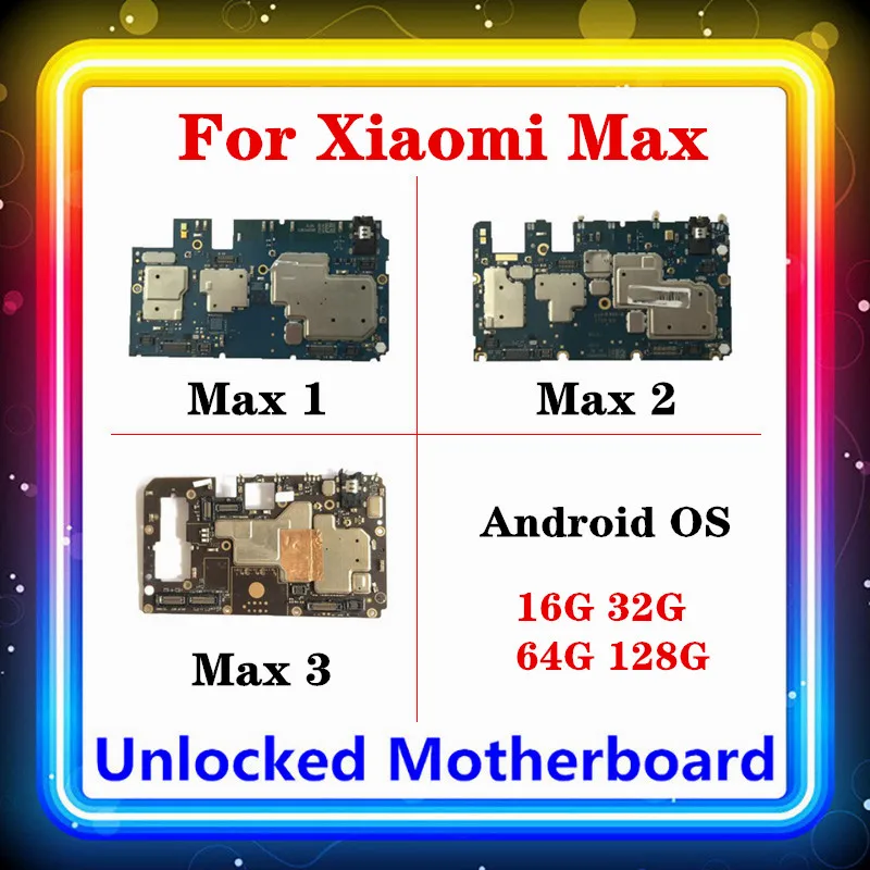 Материнская плата для Xiaomi MI Max 1 2 3 оригинальная чистая сменная материнская с полными ЧИПАМИ логическая Android OS