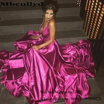 

Mbcullyd Stylish A-line Prom Dresses Long 2020 Elastic Satin Formal Evening Dress For Women Backless African vestidos de fiesta
