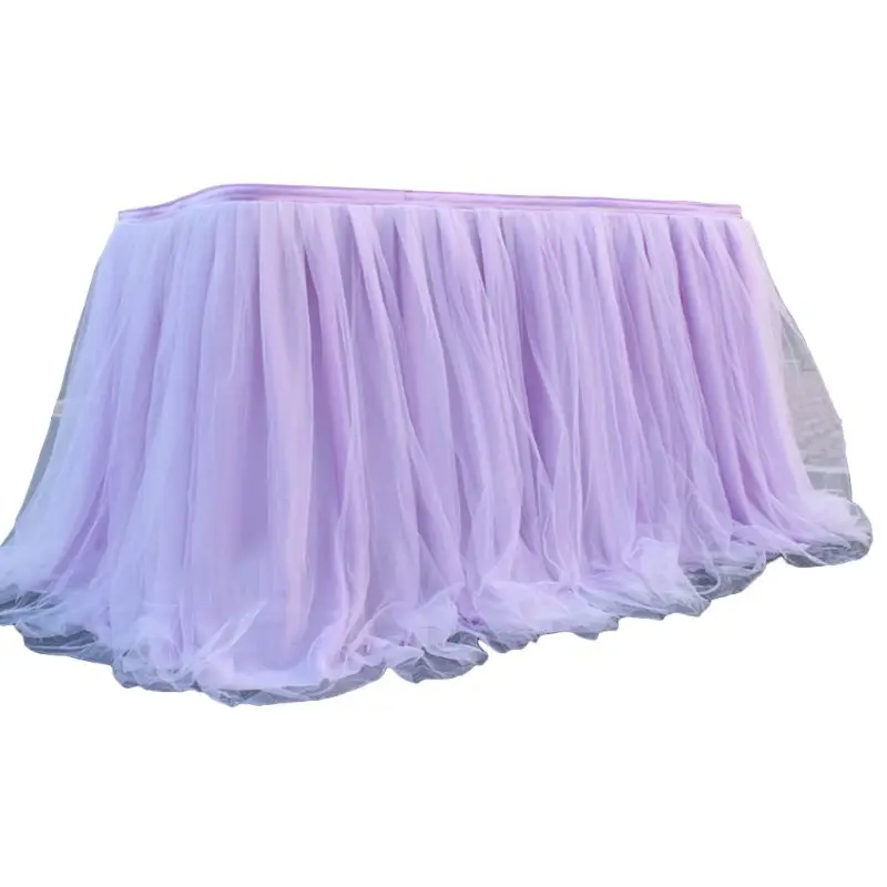 Colorful Tablecloth Tulle Dessert Reception Table Skirt Decoration for Wedding Party Home Birthday