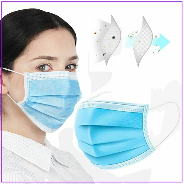 US $8.86  Spot Disposable Masks Antivirus Bacteria Mask Dust Air Filter Cotton Tape 3 Layers PM2.5 Filter Mas