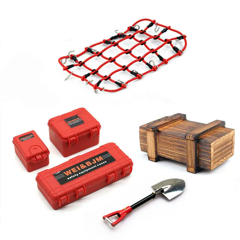 

Roof Luggage Suitcase Box Shell & Net Set for 1/10 Traxxas TRX4 SCX10 RC Crawler