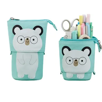 

Telescopic Multifunctional Pencil Case Cute Cartoon Animal Unicorn Stand Up Pencil Bag Stationery Pouch for Boys Girls Students