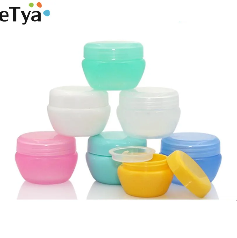 

5pcs/set 5g/10g/20g/30g/50g Travel Packing Cosmetic Cream Lotion Shampoo Plastic Bottles Box Bag Travel Accessories