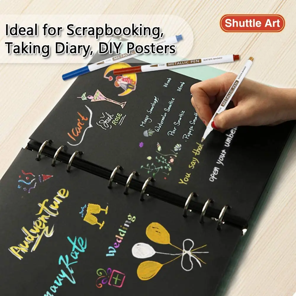 30 색상 금속 페인트 마커 펜 세트 카드 만들기, 바위 그림 펜 유리 바위 DIY 아트 펜에 대 한 아크릴 페인트 마커 펜