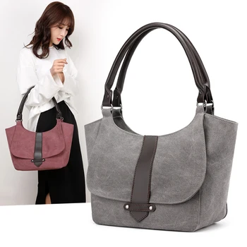 

RoyaDong Women's Shoulder Bags Luxury Canvas Big Hobos Women's Handbags Designer 2020 Messenger Bag Ladies Crossbody Bag Female