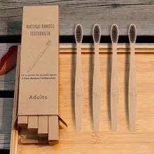 Натуральная бамбуковая ручка зубная щетка Органическая биоразлагаемая для взрослых низкоуглеродная щетина средней мягкости деревянная ручка зубная щетка