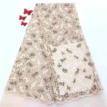 

Embroidered French Mesh Lace Fabric Latest 2019 Nigerian Lace Fabric High Quality Wedding African Lace Fabric 5 Yards