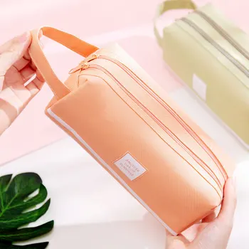 

Creative Double Layer Large Capacity Pencil Case Macaron Color Pencil Box Cute Pencilcase Girl Korean Stationery School Supplies