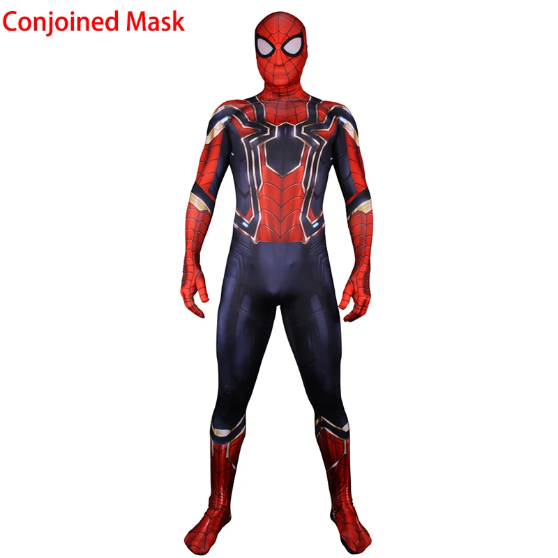 Железный Человек-паук, 3D принт, плотный костюм Человека-паука, косплей, том Холланд, Железный Человек-паук, костюм Человека-паука, disfraz - Цвет: Conjoined