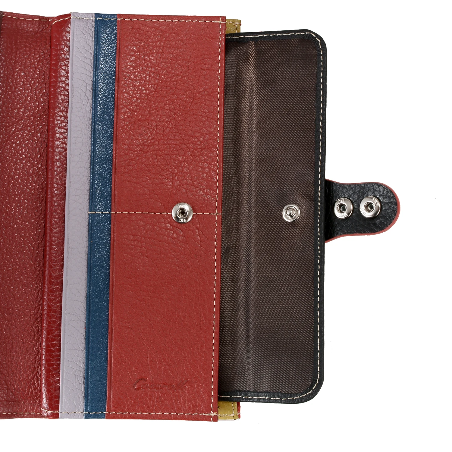 cossroll New Leather Women Wallets Long Style Multi-functional Wallet Purse Color Patchwork Leather Female Clutch Card Holder re