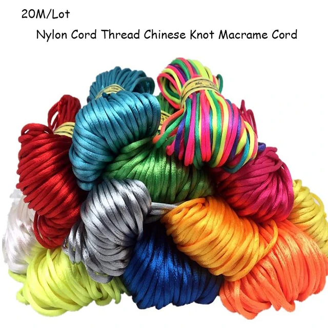 2 Rolls 3mm Silk Cord Chinese Knot String Beading Thread for Bracelet  Making DIY 1mm Rattail Cord Nylon String Cord Nylon String Rattail Cord  Crafts