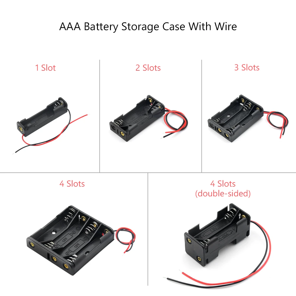 battery power pack 1pcs 1x 2x 3x 4x AAA Battery Box Case Holder With Wire Leads ABS Plastic Battery Box Connecting Solder For 1-4pcs AAA Batteries batteries for blink camera