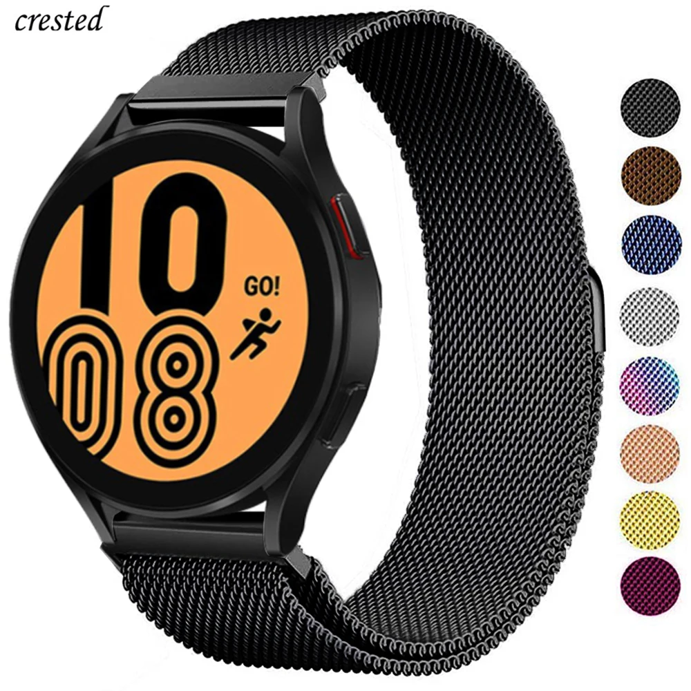 Ремешок для Samsung Galaxy watch 4/classic/46 мм/42 мм/Active 2 Gear S3 Frontier магнитный браслет Huawei GT/2/3/Pro 20