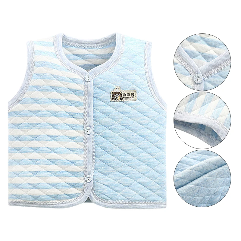 

Toddler Vest Cotton Printed Kids Thick Waistcoats Baby Boys Warm Sleeveless Plush Outerwear Boys Girls Clothing