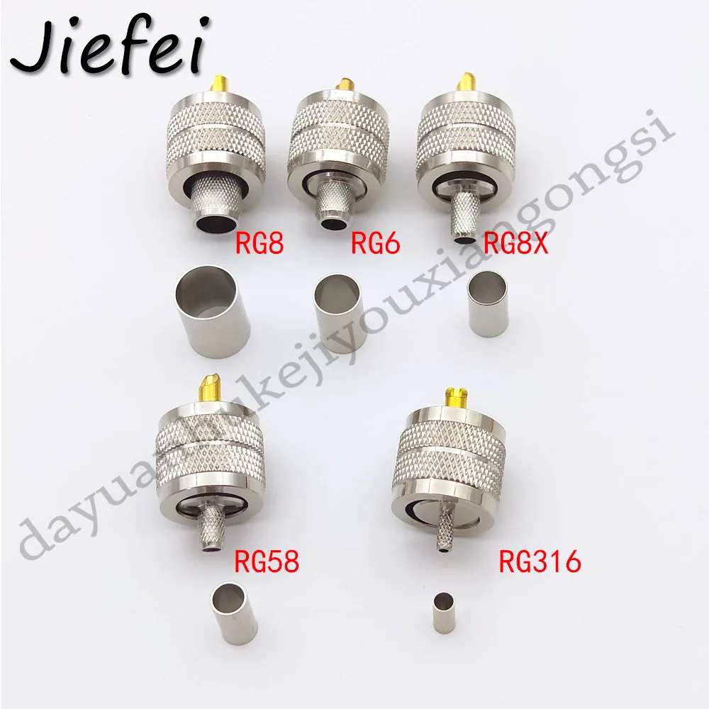 10 50 шт. обжим штекера из латуни UHF PL259 (RG58 RG142 LMR195 RG400) (RG316 RG174 RG178 LMR100) (RG8 RG213 RG214 LMR400
