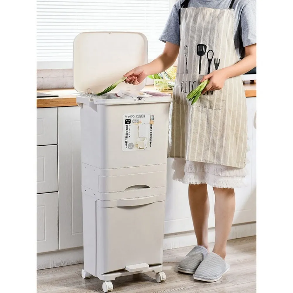 Recycling Trash Can Kitchen Bins Large Garbage Cans Vertical Waste Sorting Bins With Wheel Garbage Holder Recyclable Storage Bin Waste Bins Aliexpress