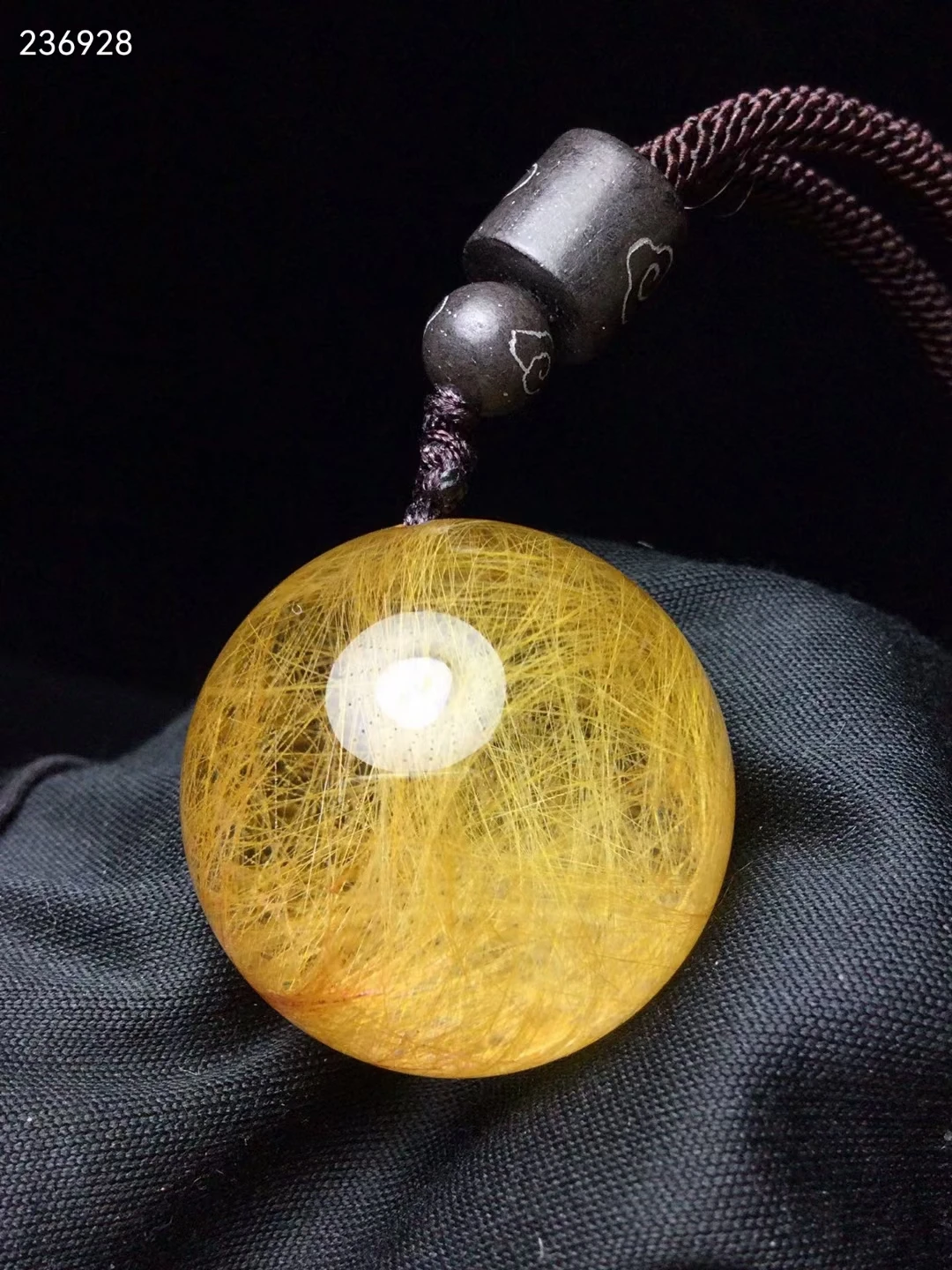 25mm Natural Gold Rutilated Quartz Ball Round Pendant Crystal Sphere Crystal Healing Stone