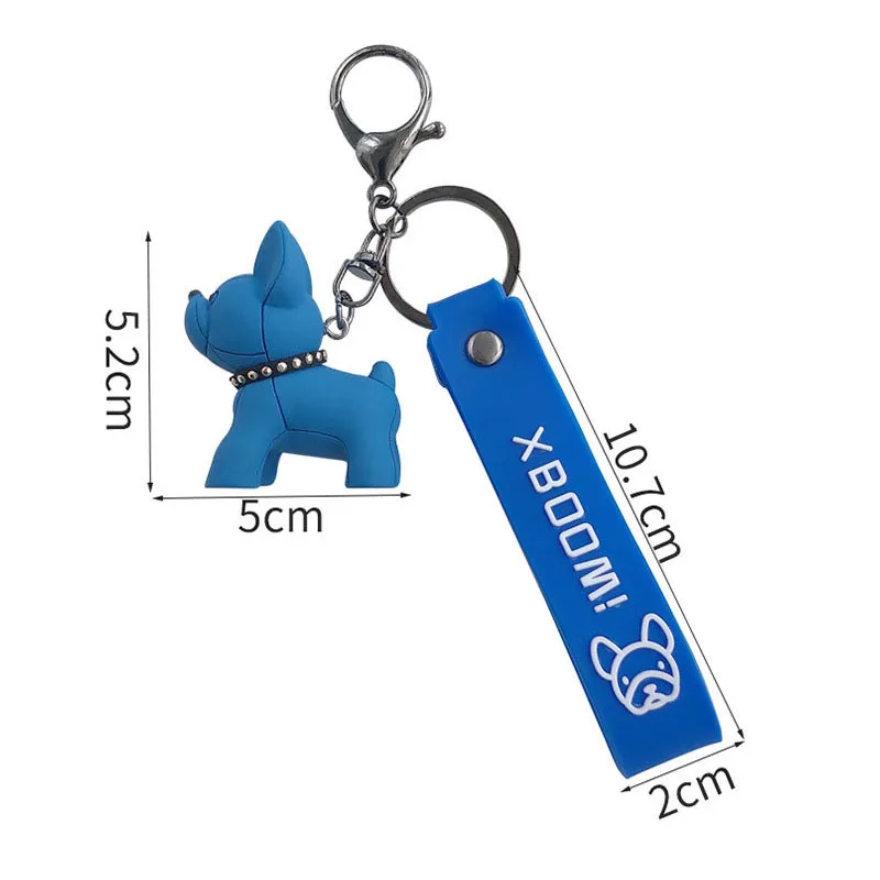 1PCS Cartoon French Fighting Dog Keychain Female Cute Creative