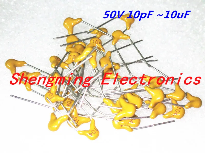100Pcs Monolithic Ceramic Capacitor 50V 10PF ~ 10UF 22PF 47NF 220NF 1NF 4.7UF 1UF 100NF 330NF 0.1UF 102 104 105 106 103 473 334 ceramic capacitor